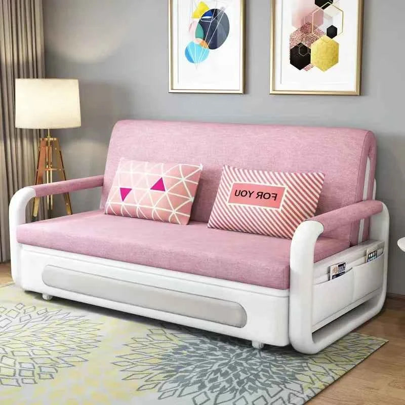 Apartment Furniture Metal Frame Foldable Sofa Cum Bed Storage Modern Folding Sofa Bed