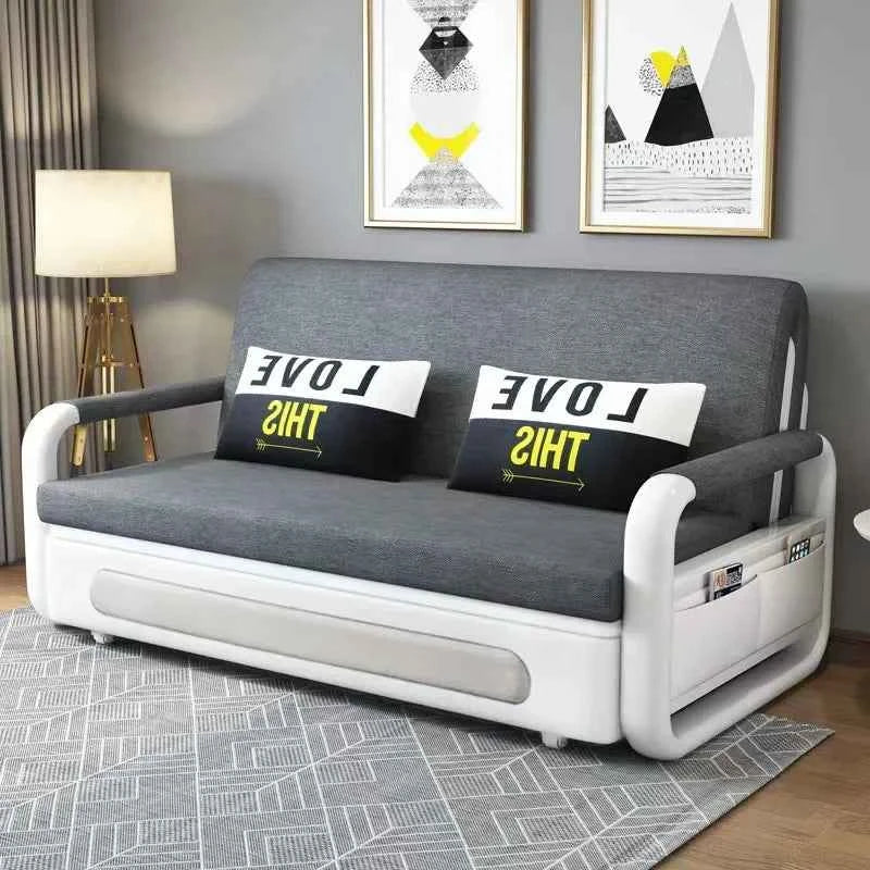Apartment Furniture Metal Frame Foldable Sofa Cum Bed Storage Modern Folding Sofa Bed