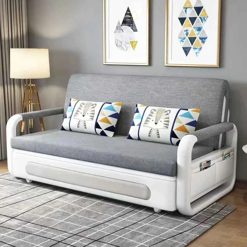 Apartment Furniture Metal Frame Foldable Sofa Cum Bed Storage Modern Folding Sofa Bed