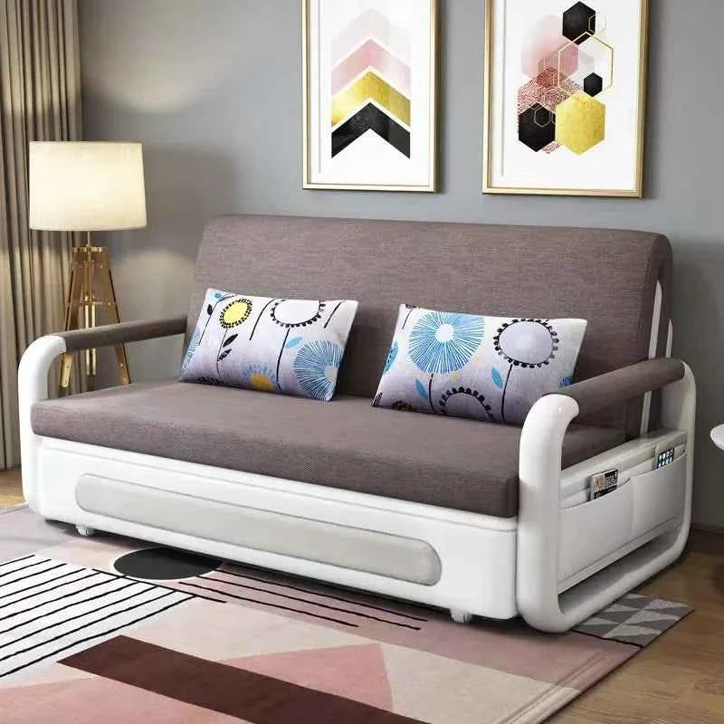 Apartment Furniture Metal Frame Foldable Sofa Cum Bed Storage Modern Folding Sofa Bed