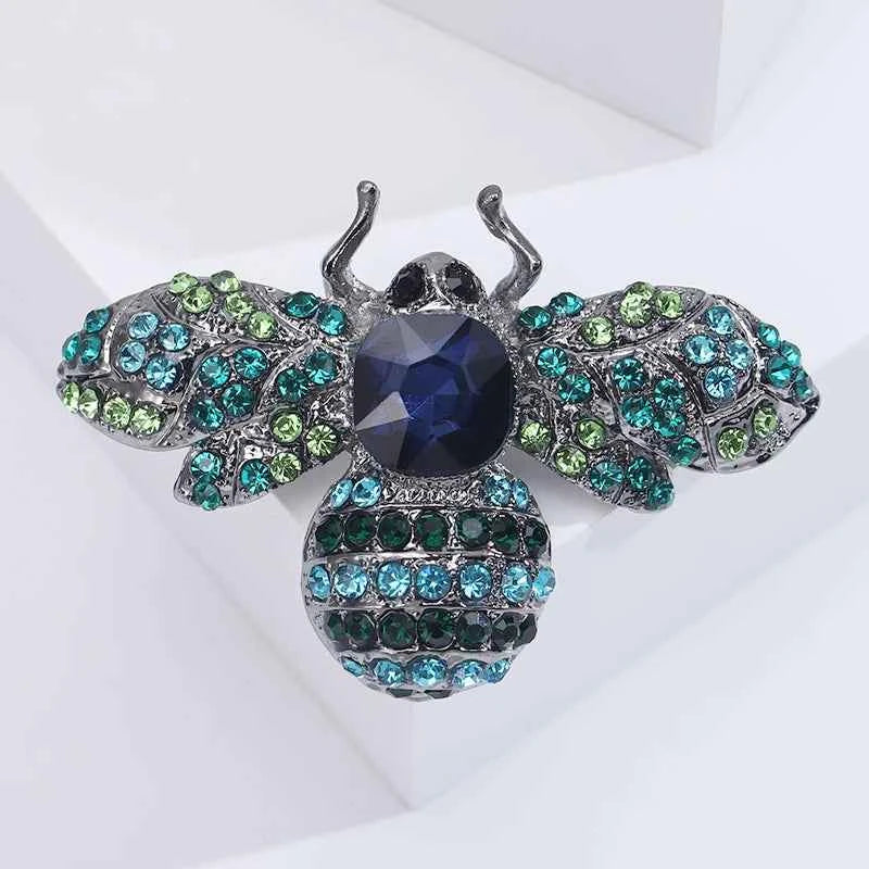 Rhinestone Bee Brooches for Women Unisex Glass Insect Pins Banquet Party Backpack Gifts Jewelry Accessories