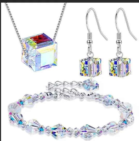 New Style Austrian Crystal Crystal Crystal Sugar bracelet necklace earring set crystal bracelet