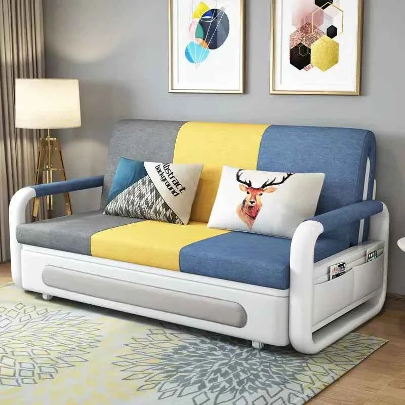 Apartment Furniture Metal Frame Foldable Sofa Cum Bed Storage Modern Folding Sofa Bed