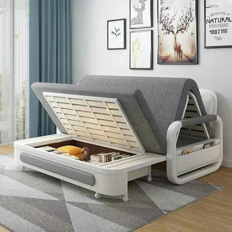 Apartment Furniture Metal Frame Foldable Sofa Cum Bed Storage Modern Folding Sofa Bed