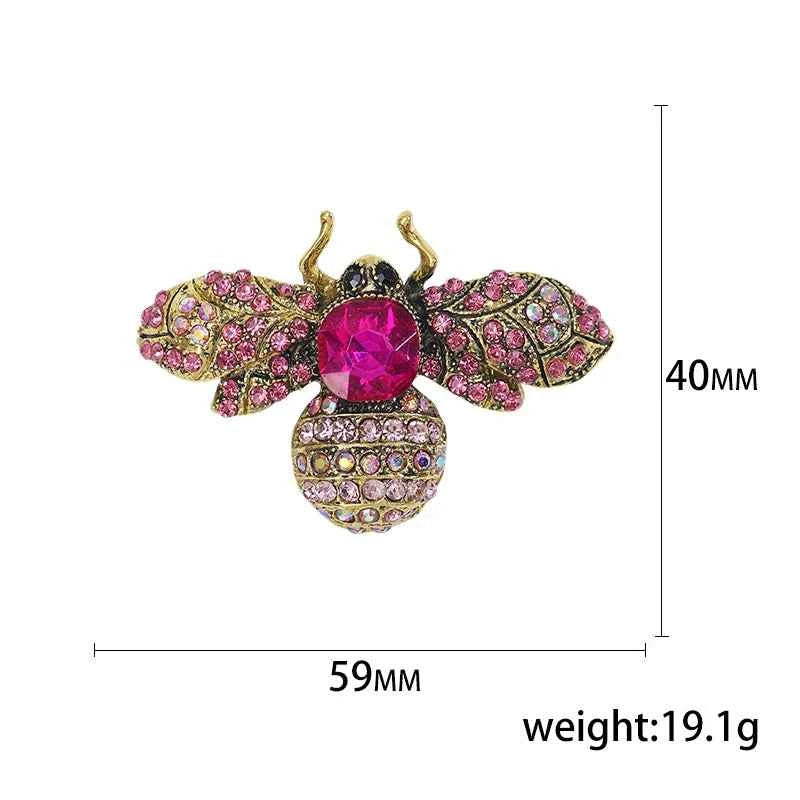 Rhinestone Bee Brooches for Women Unisex Glass Insect Pins Banquet Party Backpack Gifts Jewelry Accessories